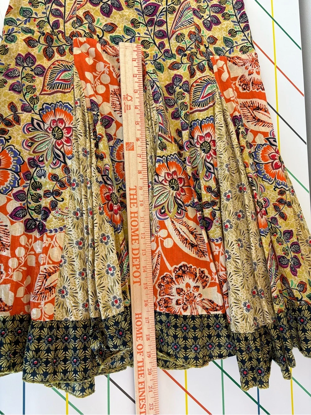 Vintage Phool Sleeveless Floral Patchwork Knee Length Dress Medium Boho Chic - Picture 12 of 14